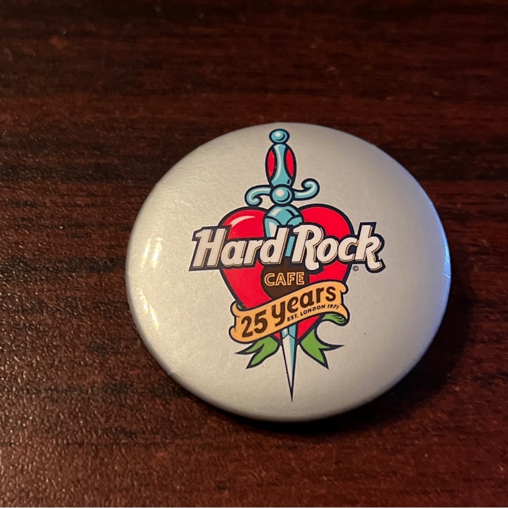 Hard Rock Cafe 25th Anniversary Button‎ Pin